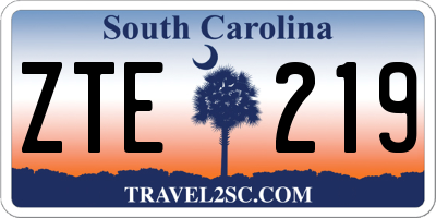SC license plate ZTE219