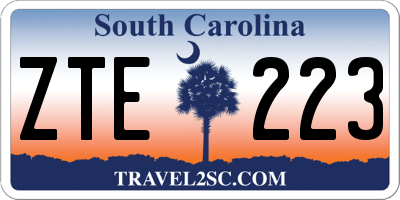 SC license plate ZTE223