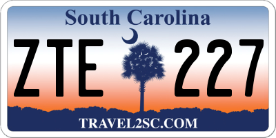 SC license plate ZTE227