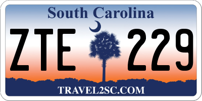 SC license plate ZTE229