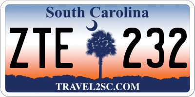 SC license plate ZTE232