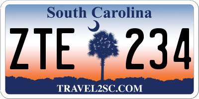 SC license plate ZTE234