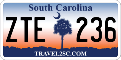 SC license plate ZTE236