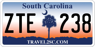 SC license plate ZTE238