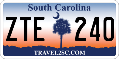 SC license plate ZTE240