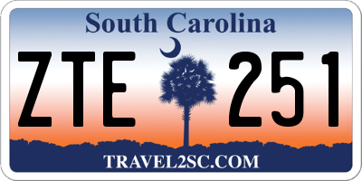 SC license plate ZTE251