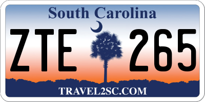 SC license plate ZTE265