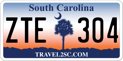 SC license plate ZTE304