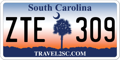 SC license plate ZTE309