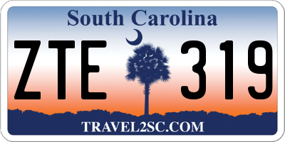 SC license plate ZTE319