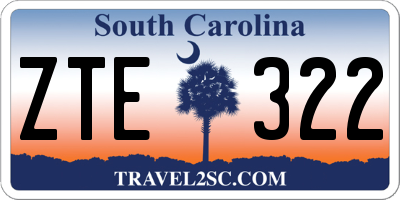SC license plate ZTE322