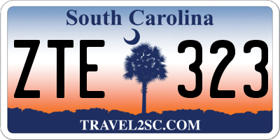 SC license plate ZTE323
