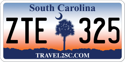 SC license plate ZTE325