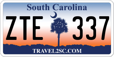 SC license plate ZTE337