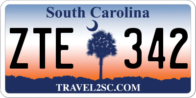SC license plate ZTE342