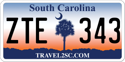 SC license plate ZTE343