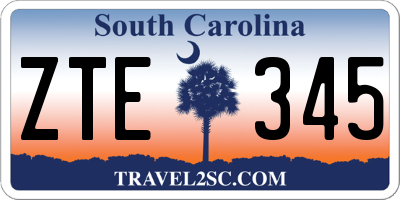 SC license plate ZTE345
