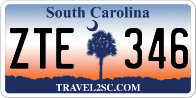 SC license plate ZTE346