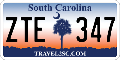 SC license plate ZTE347