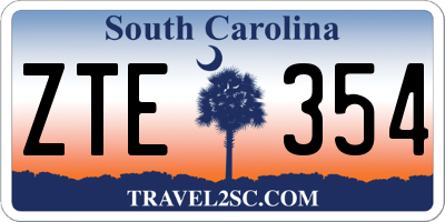 SC license plate ZTE354