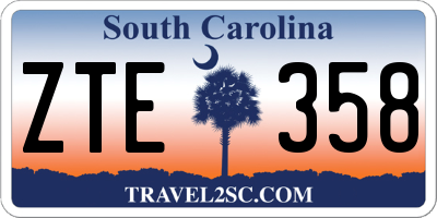SC license plate ZTE358