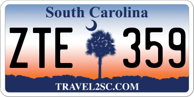 SC license plate ZTE359