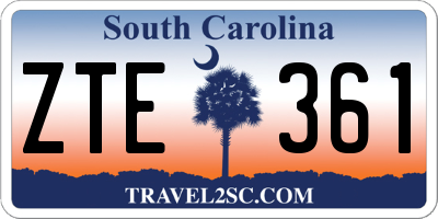 SC license plate ZTE361