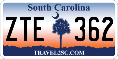 SC license plate ZTE362