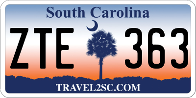 SC license plate ZTE363