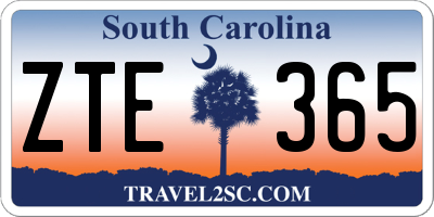 SC license plate ZTE365