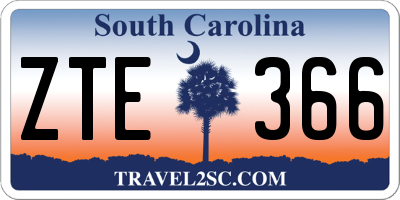 SC license plate ZTE366
