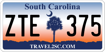 SC license plate ZTE375