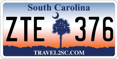 SC license plate ZTE376