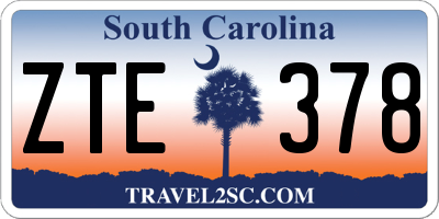 SC license plate ZTE378