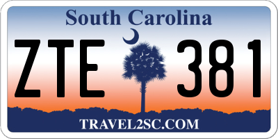 SC license plate ZTE381