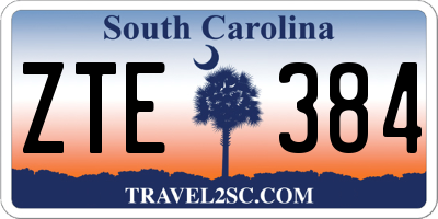SC license plate ZTE384