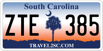 SC license plate ZTE385