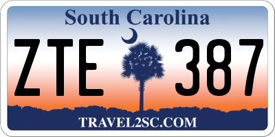 SC license plate ZTE387