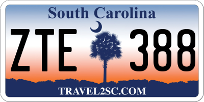 SC license plate ZTE388