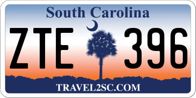SC license plate ZTE396