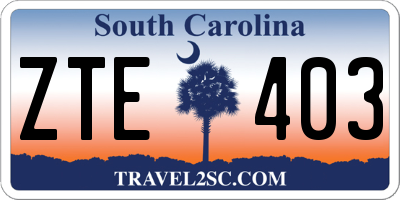 SC license plate ZTE403