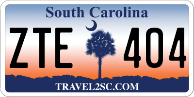 SC license plate ZTE404