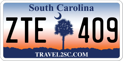 SC license plate ZTE409