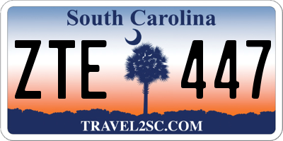 SC license plate ZTE447