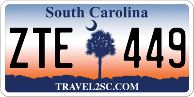 SC license plate ZTE449
