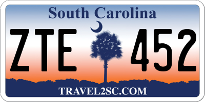SC license plate ZTE452