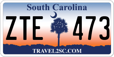 SC license plate ZTE473