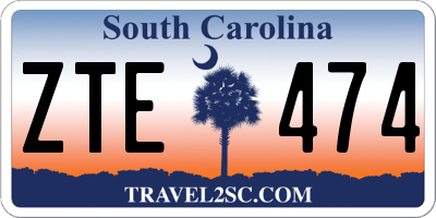 SC license plate ZTE474