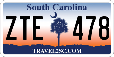 SC license plate ZTE478