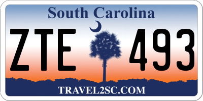 SC license plate ZTE493